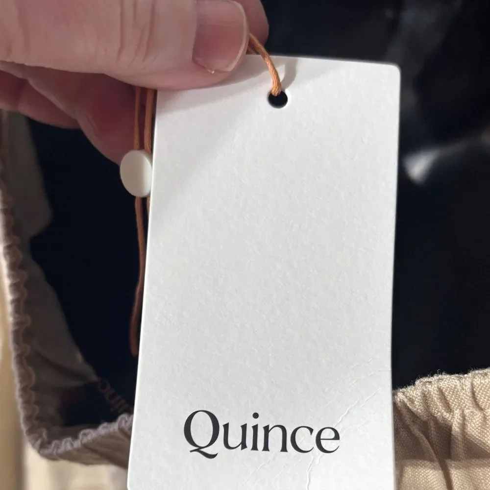 Quince women’s large 100% European linen square neck jumpsuit driftwood new